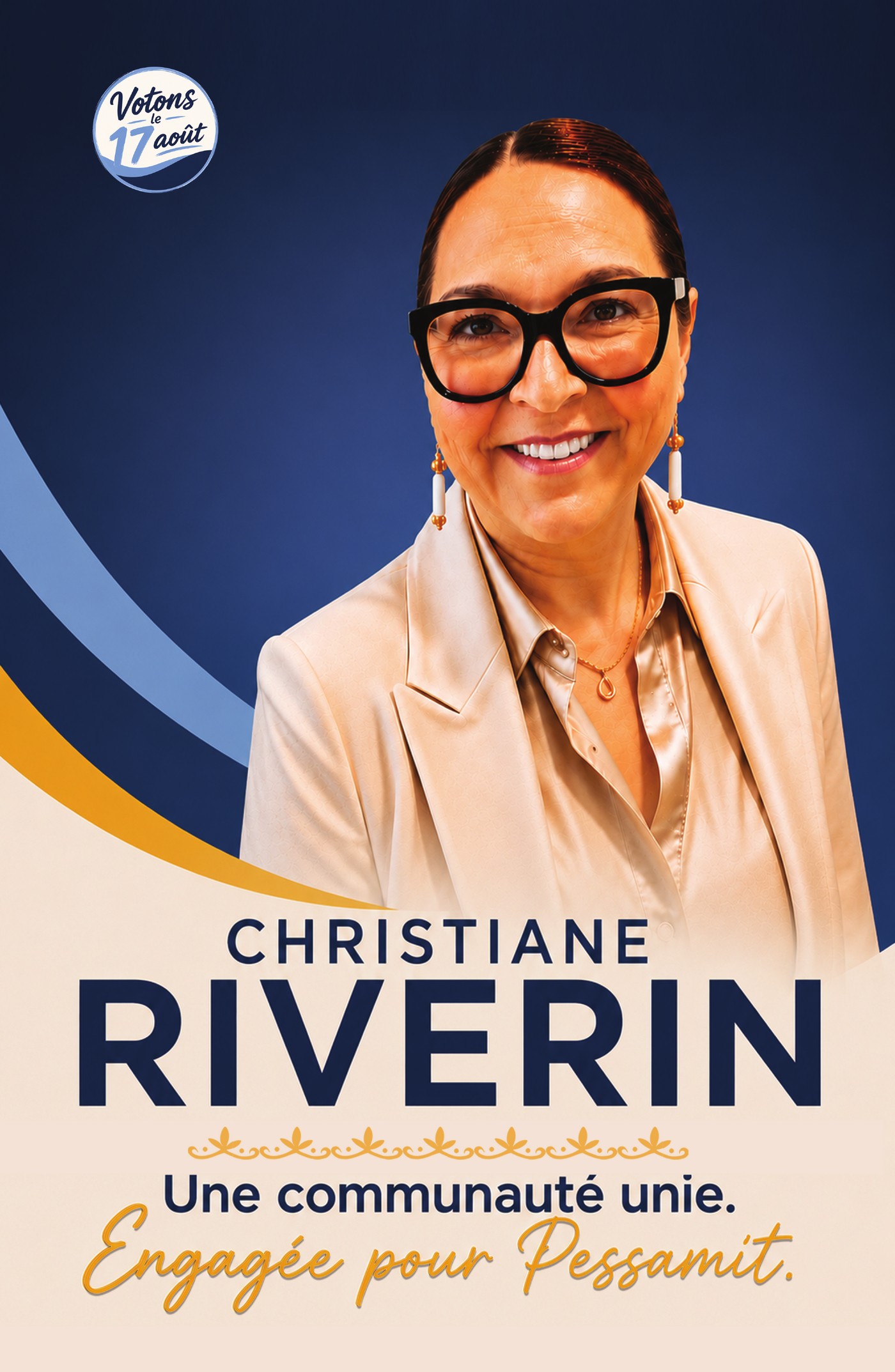 Affiche électorale de Christiane Riverin, candidate pour le poste de vice-cheffe
