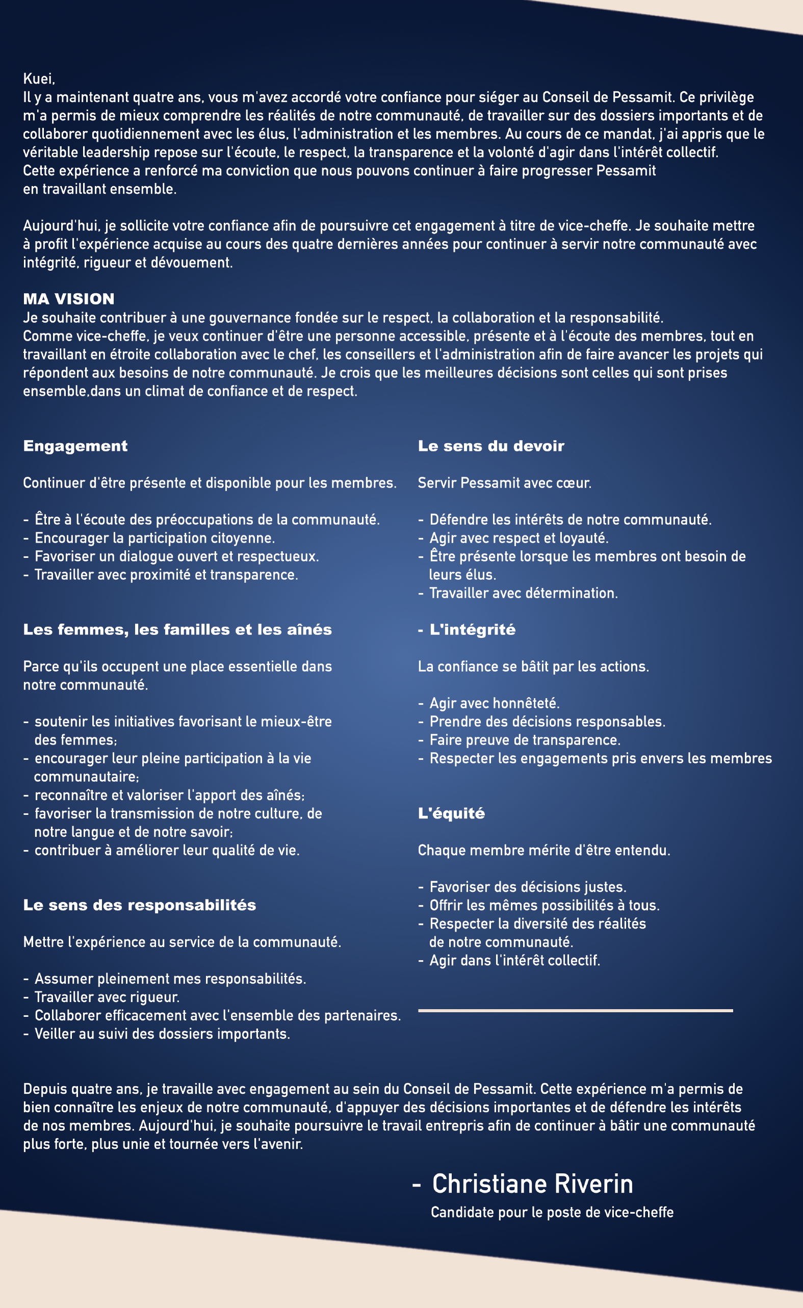 Prospectus de Christiane Riverin